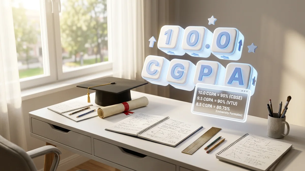 CGPA to Percentage Conversion Guide: Exact Formulas for CBSE, VTU, AKTU & Engineering Colleges